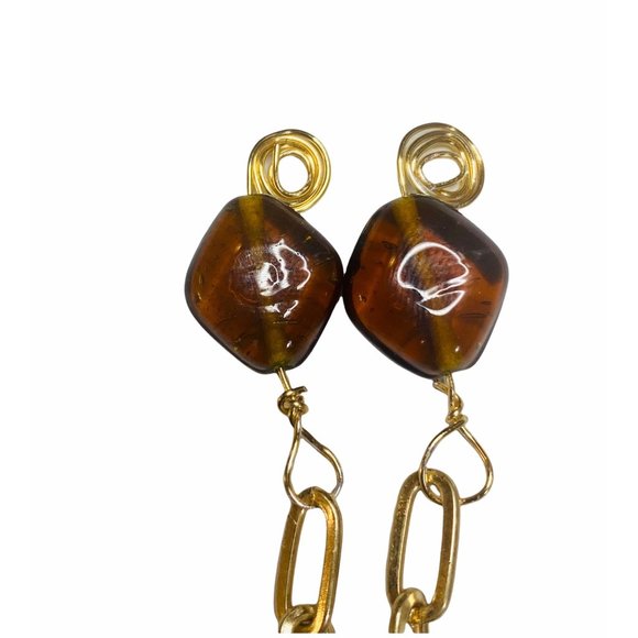 Upcycled Vintage Horse Brooch & Necklace W/ Wire Wrapped Turquoise & Amber Beads - Picture 8 of 14